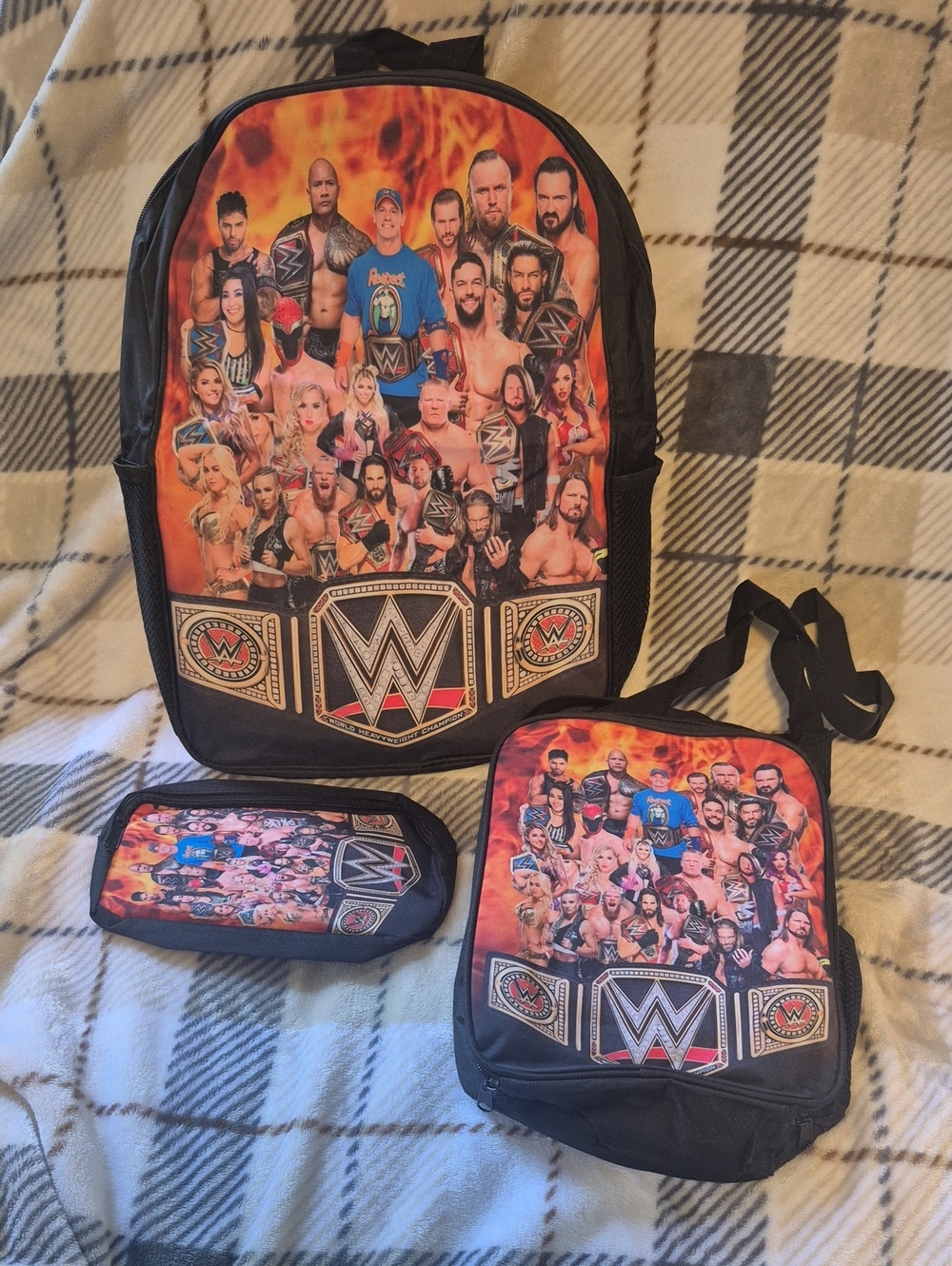 WWE Set Backpack, Lunch Bag & Pencil Bag